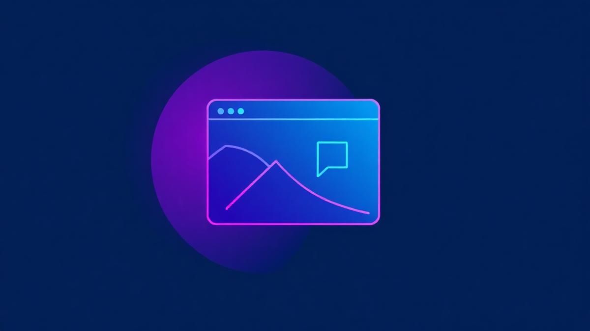 Illustrazione di una finestra del browser con un grafico in calo